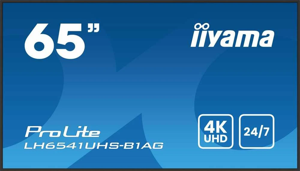 Monitorius IIYAMA LH6541UHS-B1AG | 65" 3840x2160 4K UHD | IPS panelė, 1 ms | garsiakalbiai 2 x 10 W | 3 x HDMI