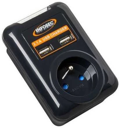 Apsauga nuo viršįtampių INFOSEC S1 USB NEO Juoda