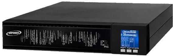„Infosec E3 Pro 2000 RT“ nepertraukiamo maitinimo šaltinis (UPS) Dvigubos konversijos (internetinis) 2 kVA 1800 W 4 kintamosios srovės lizdai
