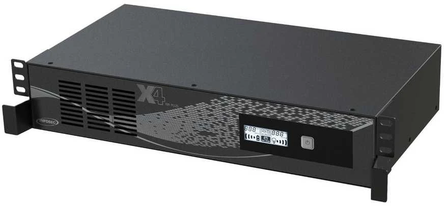 Infosec Communication „Infosec X4 3000 RM Plus“ nepertraukiamo maitinimo šaltinis (UPS), interaktyvus linijinis, 3 kVA, 1800 W, 10 kintamosios srovės lizdų