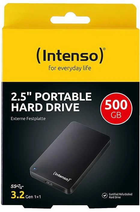 Išorinis kietasis diskas Intenso MemoryCase 2.5'' 500GB, Juoda