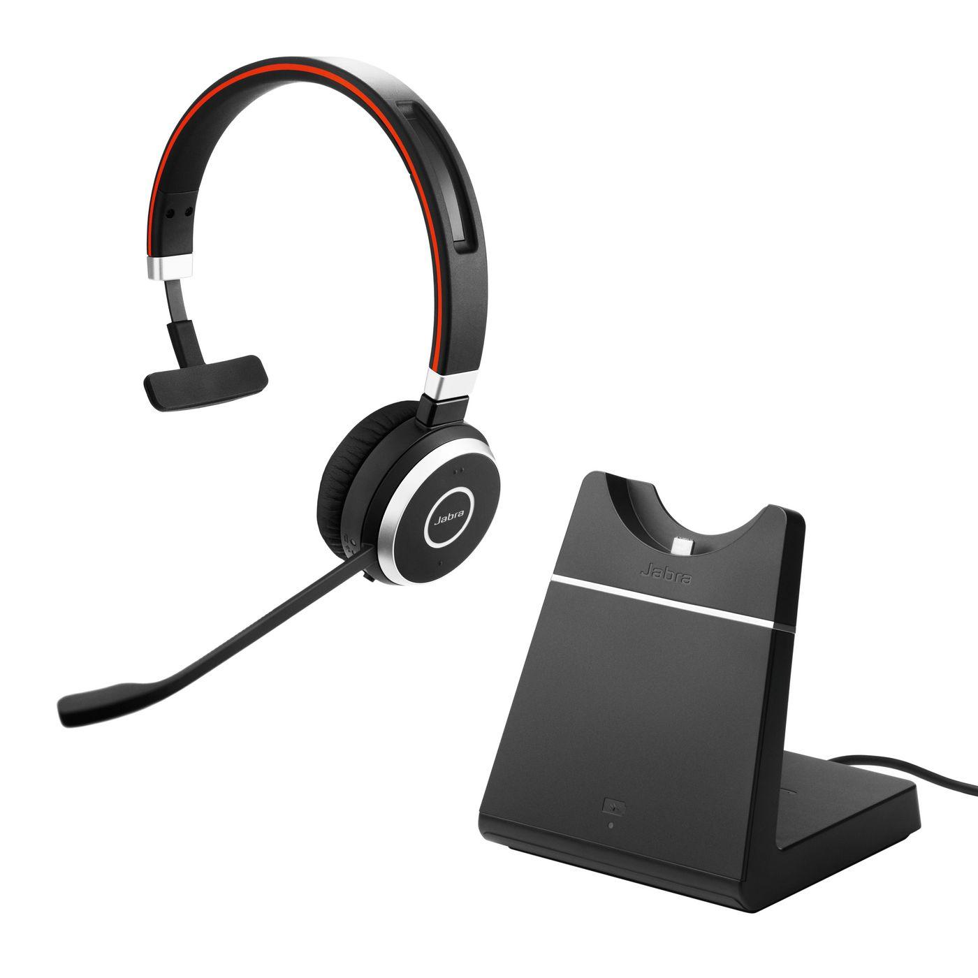 Ausinės Jabra Evolve 65 SE - UC Mono su įkrovimo stovais