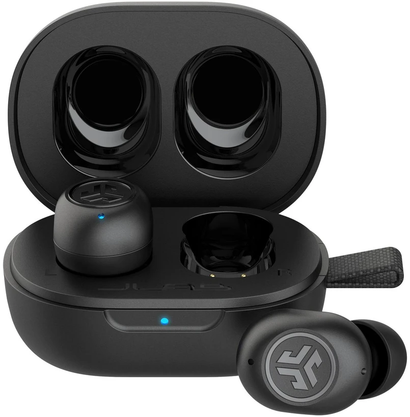 Jlab JBuds Mini True Belaidės Earbuds - juodos Bluetooth ausinės, integruotas mikrofonas