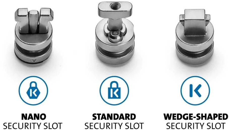 „Kensington ClickSafe®“ 3 viename universalus užrakto antgalių rinkinys, T formos, nano ir pleišto formos lizdai