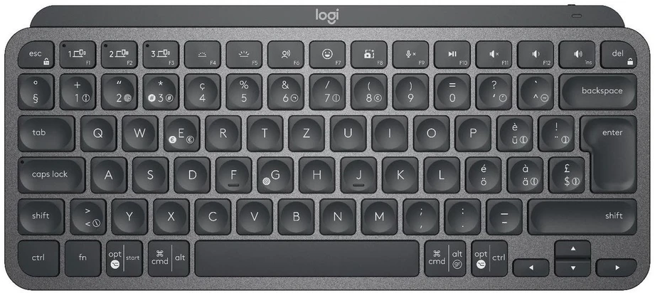 Minimalistinė Belaidė Klaviatūra su apašvietimu Logitech MX Keys Mini, Grafito spalvos, Šveicarų (Qwertz) išdėstymas