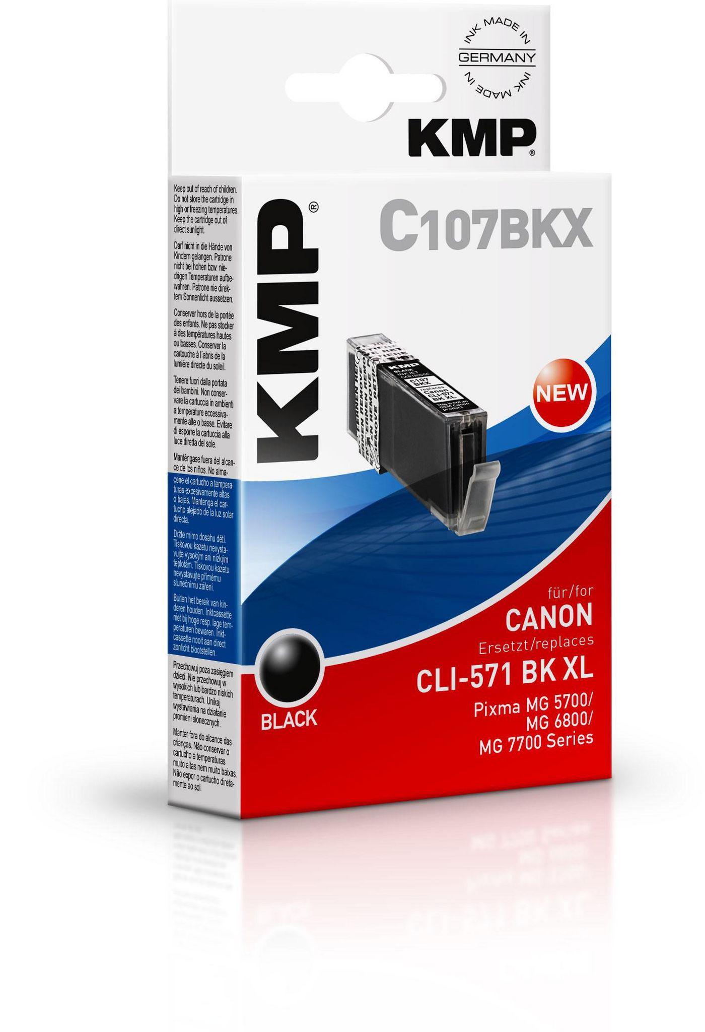 Legrand Tusz KMP Patrone Canon CLI-571 BK XL comp. ph.juodas pigm. C107BKX - 1568,0001