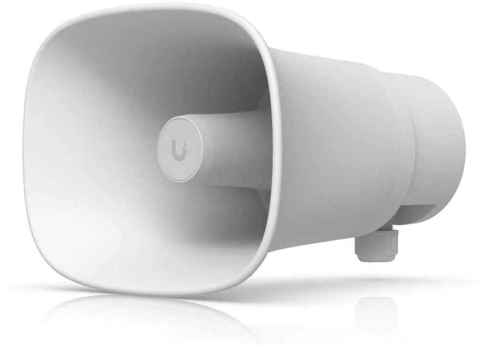 Kompiuterio kolonėlės UBIQUITI DI GARSIAKALBIS SU RIAUKŠČIAIS, TINKAMAI ORŲ APSAUGOTIMIS, 120 DB GARSIAKALBIS SU PAŽANGIA DI ĮSPĖJIMO FUNKCIJA IR UNIVERSALIOMIS SIENOS, KAMPO IR STOVO MONTAVIMO GALIMYBĖMIS.