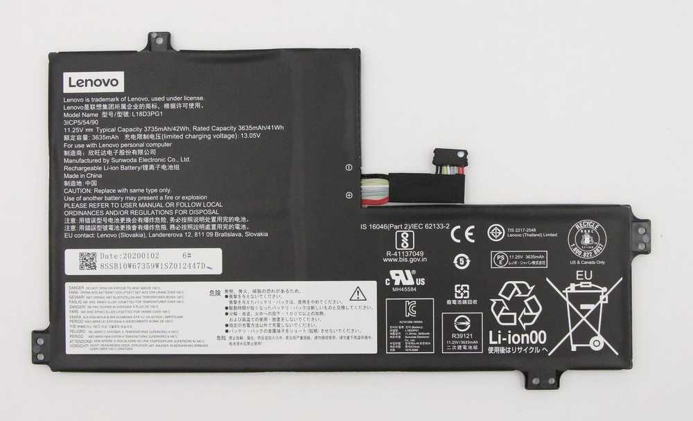 Bateria Lenovo SD/C L18D3PG1 11.25V42Wh3cell