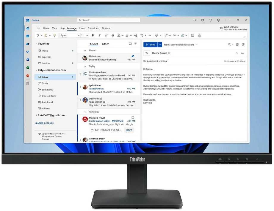 Monitorius LENOVO ThinkVision S24-4e 23,8 colio IPS