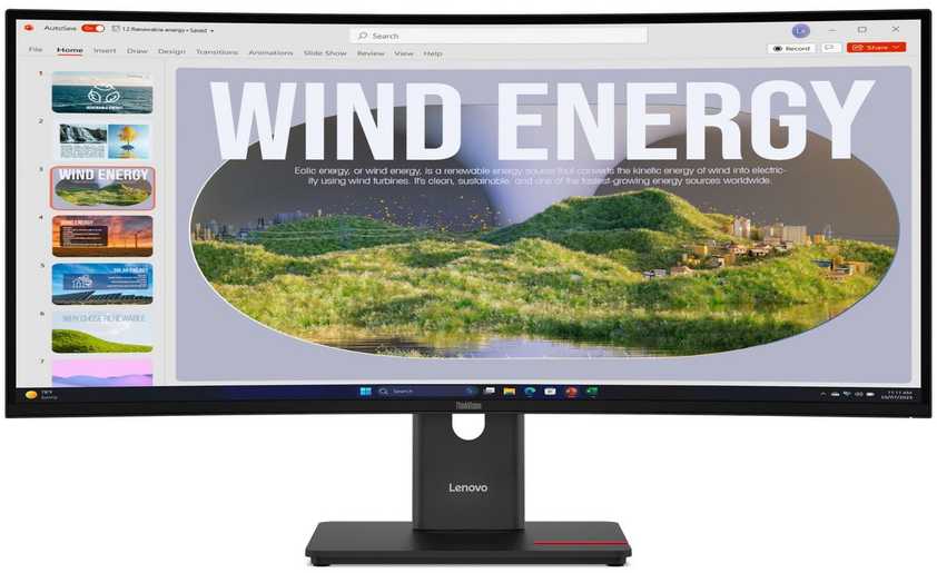 Monitorius Lenovo ThinkVision T34WD-40 komputerowy 86,4 cm (34") 3440 x 1440 px Wide Quad HD LED Juodas