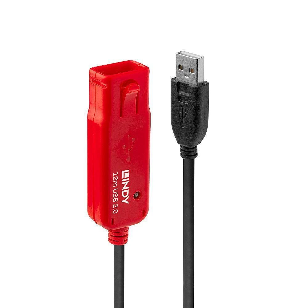 USB Prailginimo Laidas - LINDY USB 2.0 Aktyvus Prailginimo Laidas Pro Extend Type M/F, 12 m, Juodas