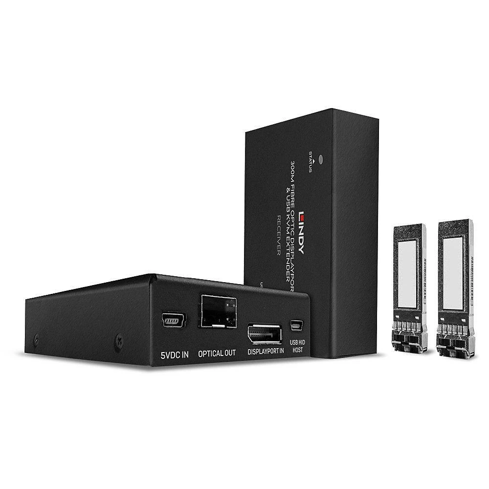 KVM Ilgintuvas - LINDY Šviesolaidinis DisplayPort 1.2 ir USB KVM Ilgintuvas, 3840x2160 60Hz, 300 m