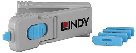Kompiuterio priedas - LINDY DisplayPort prievado blokavimo raktų rinkinys 4 vnt. mėlynas