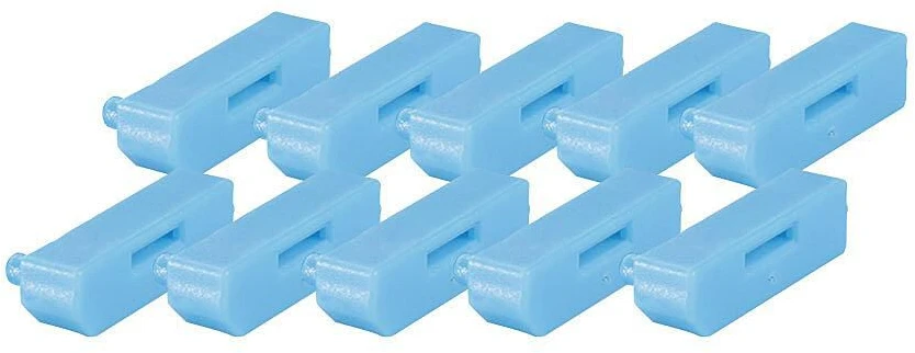 Prievadas - LINDY DP prievado blokatoriai (10 vnt., ABS, mėlyna)