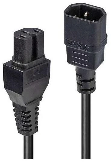 Maitinimo Laidas - LINDY C14 į C15 Karšto Būklės Maitinimo Laidas, 10A/250V, 5 m, Juoda
