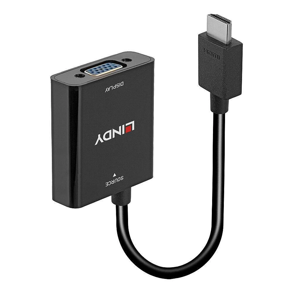 Lindy HDMI do VGA 100mm juoda