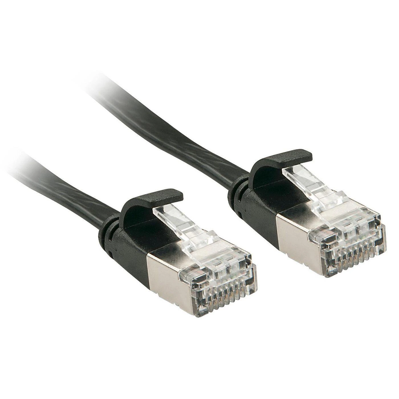 Tinklo Kabelis - LINDY Cat.6A U/FTP Plokščias Tinklo Kabelis, RJ45, M/M, 500MHz, 32AWG, 5 m, Juodas