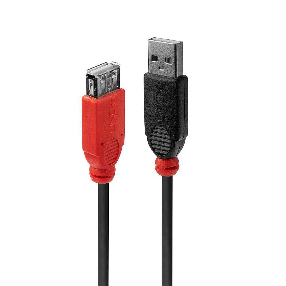 USB Prailginimo Laidas - LINDY Aktyvus Plonas USB 2.0 Prailginimo Laidas, M/F, 480 Mbps, 5 m, Juodas