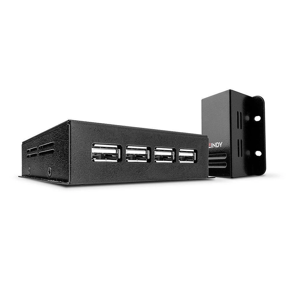 Lindy USB 2.0 4 prievadų Cat.6 50m juodas