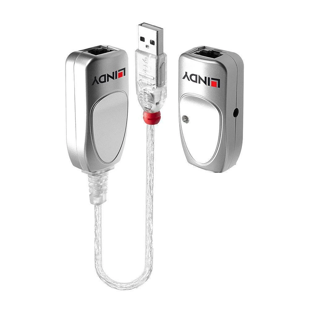 USB Prailginimo Laidas - LINDY USB 1.1 Cat.6 Prailginimo Laidas, 50 m, Skaidrus