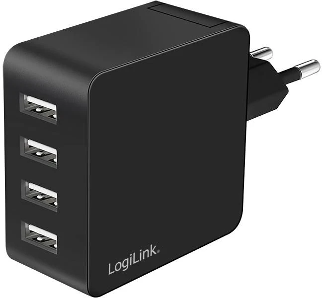 LogiLink Mobiliojo įrenginio įkroviklis universalus, juodas, greitas, AC