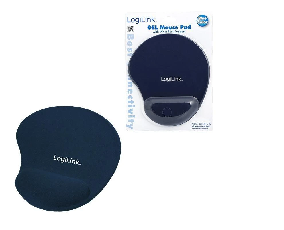 LOGILINK ID0027B LOGILINK - Gelis Pelės kilimėlis su riešo atrama support, mėlynas