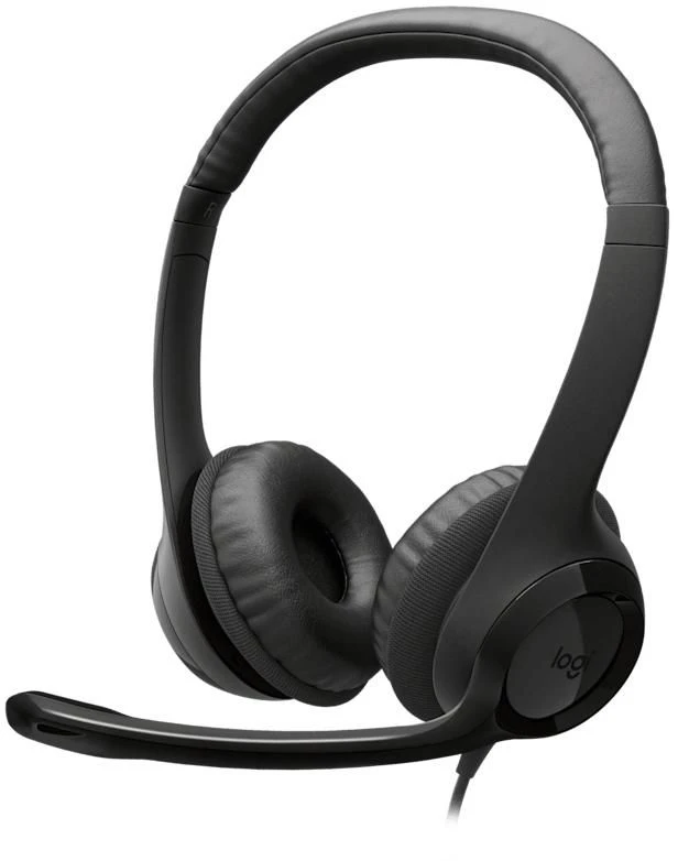 Logitech H390 juodos laidinės ausinės su mikrofonu