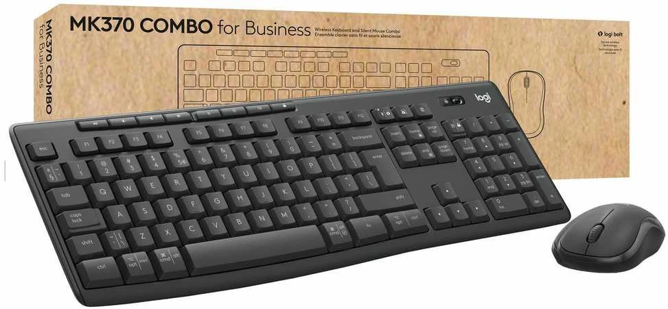 Klaviatūra „Logitech MK370 Combo“ verslui, belaidis, „Bluetooth“, membraninis, AZERTY, grafitas, pridedama pelė