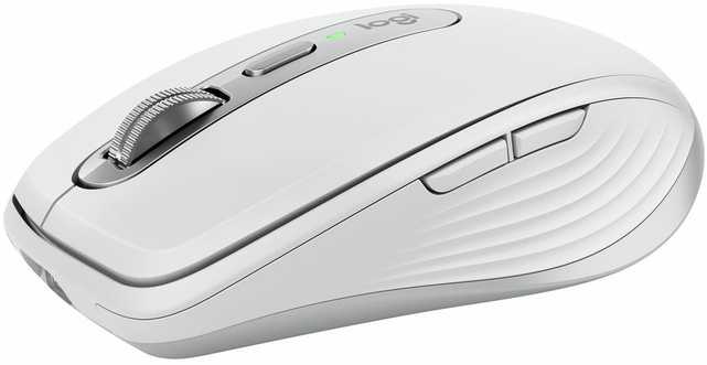Belaidė pelė Logitech MX Anywhere 3S - RF belaidė + Bluetooth, lazerinis, 8000 DPI, Pale Pilkas (Baltas)