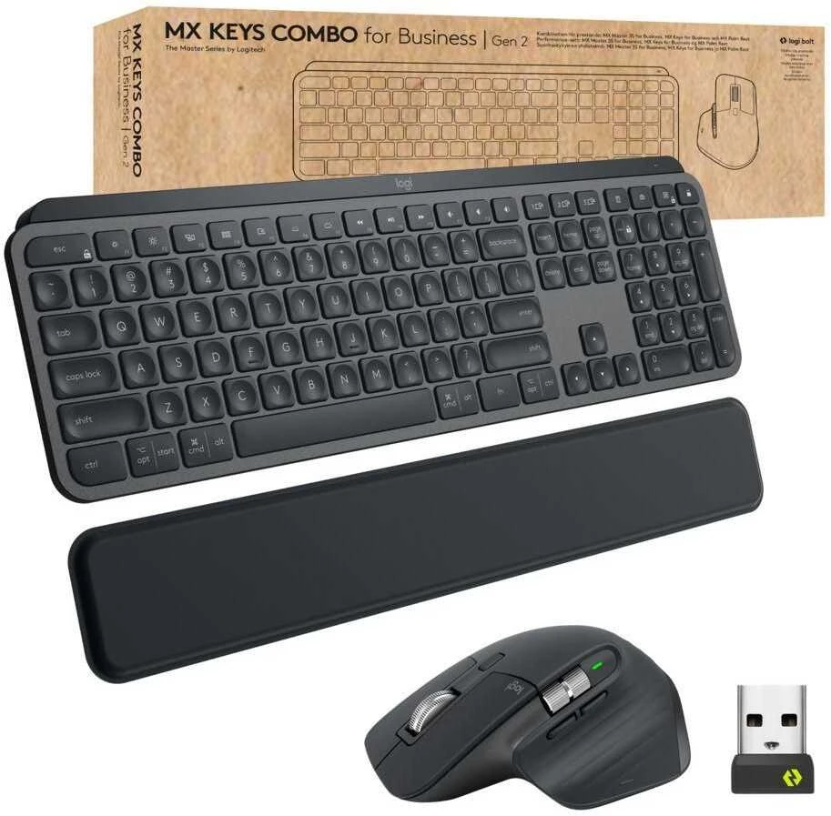 Klaviatūra Logitech MX KEYS COMBO verslui GEN/2 - GRAPHITE - UK - INTNL