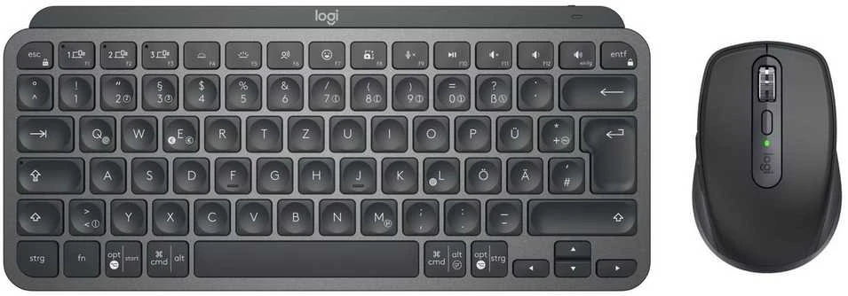 Belaidės klaviatūros ir pelės rinkinys Logitech MX Keys Mini, QWERTZ, Juodos spalvos (920-011054)