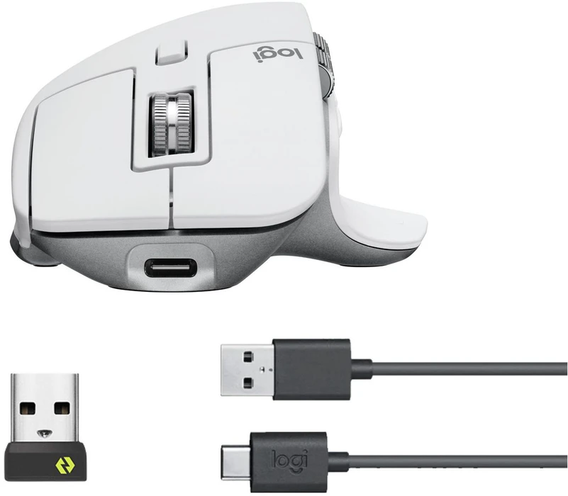 Belaidė pelė Logitech MX Master 3S, šviesiai pilka