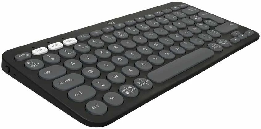 Belaidė klaviatūra Logitech PEBBLE KEYS 2 K380S, Grafito spalvos, Išdėstymas: US tarptautinis (Qwerty)