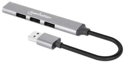 Manhattan Manhattan 168427 šakotuvai ir koncentratoriai USB 3.2 Gen 1 (3.1 Gen 1) Type-A 5000 Mbit/s pilka