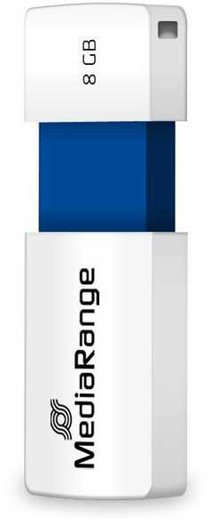 Mėlyna MediaRange Color Edition 8 GB, USB-Stick - baltas/mėlynas, USB-A 2.0
