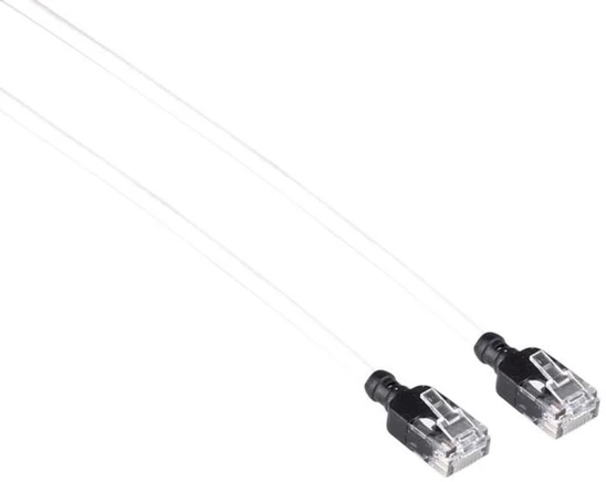 Mercodan Kabelis sieciowy RJ-45, Cat.6a, U/UTP, LSZH, Slim, balta, 0.25 m (371929002)