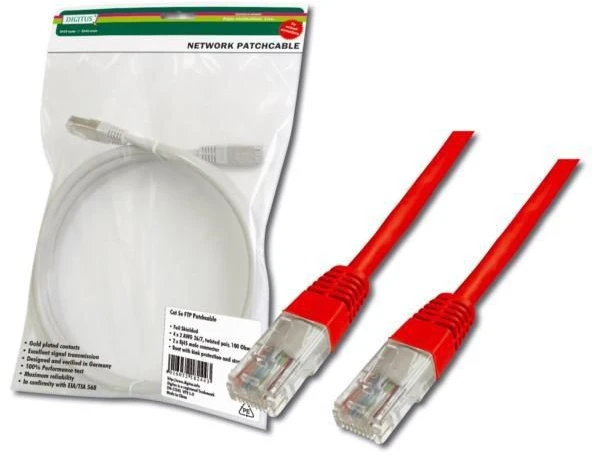 Coferro Cables „Mercodan“ – jungiamasis kabelis – RJ-45 (kištukas) į RJ-45 (kištukas) – 1,5 m – UTP – CAT 5e – raudonas