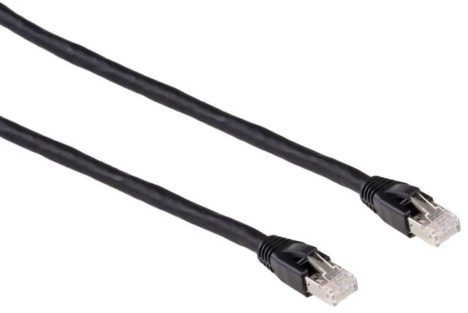 Mercodan PRO HDbaseT 5,0m, KAT7 S/FTP jungiamasis kabelis,, rūšiuojamas, LSZH halogeninis, AWG23 vientisas, 5 m, Cat6, S/FTP (S-STP), RJ-45, RJ-45, juodas
