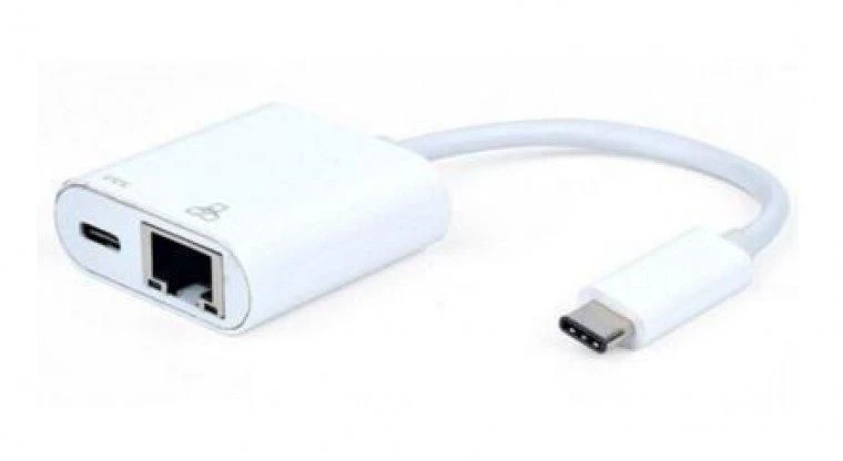 Mercodan 866070, USB 3.2 Gen 1 (3.1 Gen 1) Type-C, baltas, RJ-45, USB 3.2 Gen 1 (3.1 Gen 1) Type-C, 0,2 m