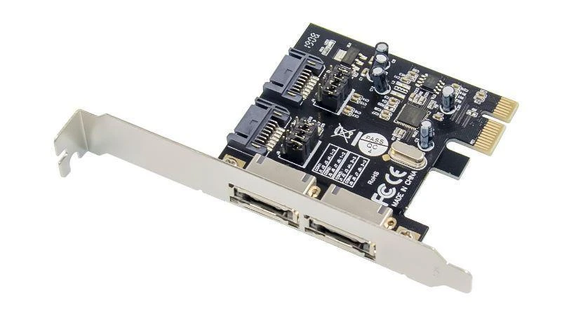 Šakotuvas Kontroler MicroConnect PCIe 2.0 x1 – 2x eSATA + 2x SATA III (MC-SATA3-T4)