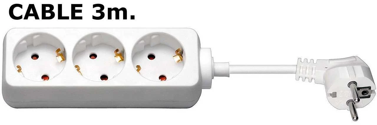 MicroConnect 3 gniazda, 3m, balta