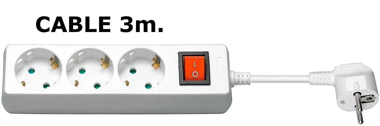 MicroConnect maitinimo juosta 3 lizdai 3 m balta (GRU0033WS)