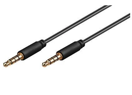3,5 mm garso kabelis 3 m ilgio su auksuotomis jungtimis