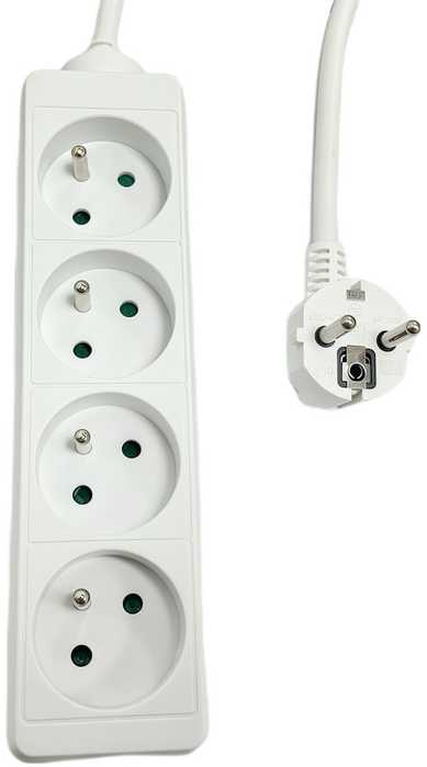 Listwa zasilająca MicroConnect MC-PS040150FRW Typ francuski 4 1.5m Baltas