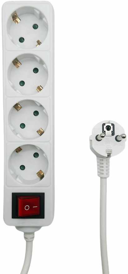 Kabelis zasilający MicroConnect Microconnect MC-GRU0045WS rozgałęziacz 5 m 4 x gniazdo jungiama į tinklą Wewnętrzna Baltas