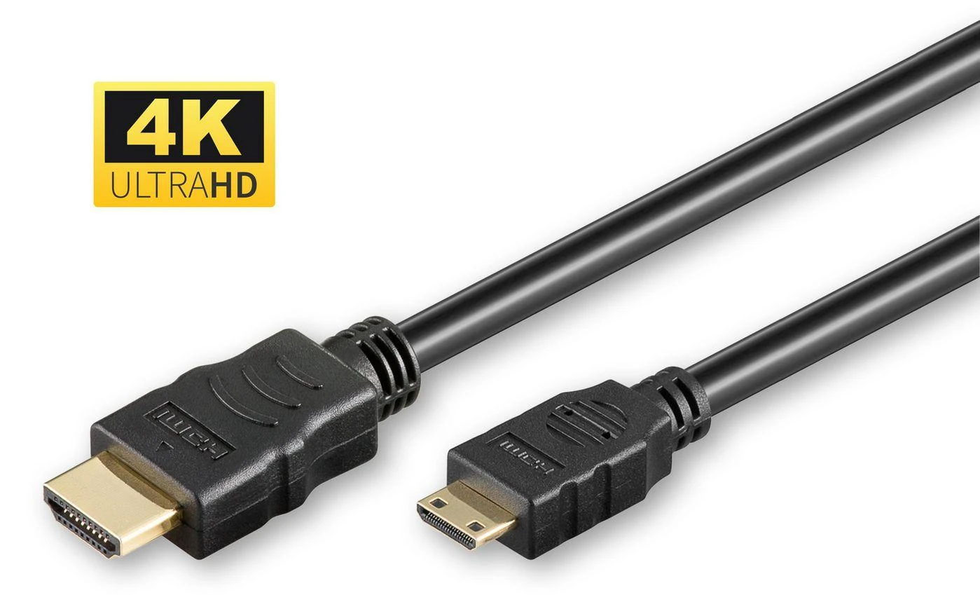Juodas HDMI į HDMI Mini laidas 2m