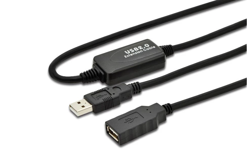 USB kabelis InLine USB-A - USB-A 10 m Juodas (34612I)
