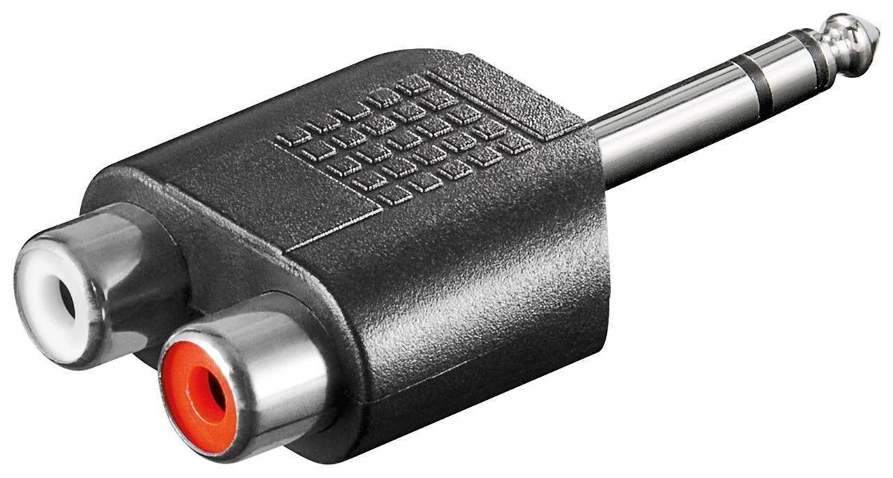 MicroConnect Adapteris audio 2x RCA - Jack 6,35mm STEREO Goobay