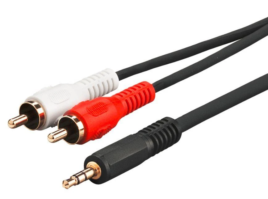Audio laidas 3.5mm į RCA jungtys