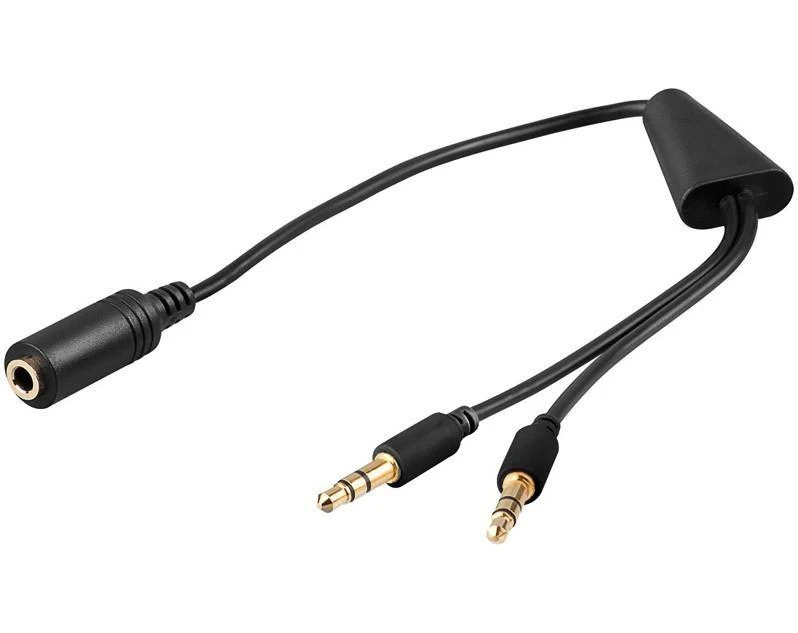 Audio adapteris 3,5 mm į 2x 3,5 mm jungtis